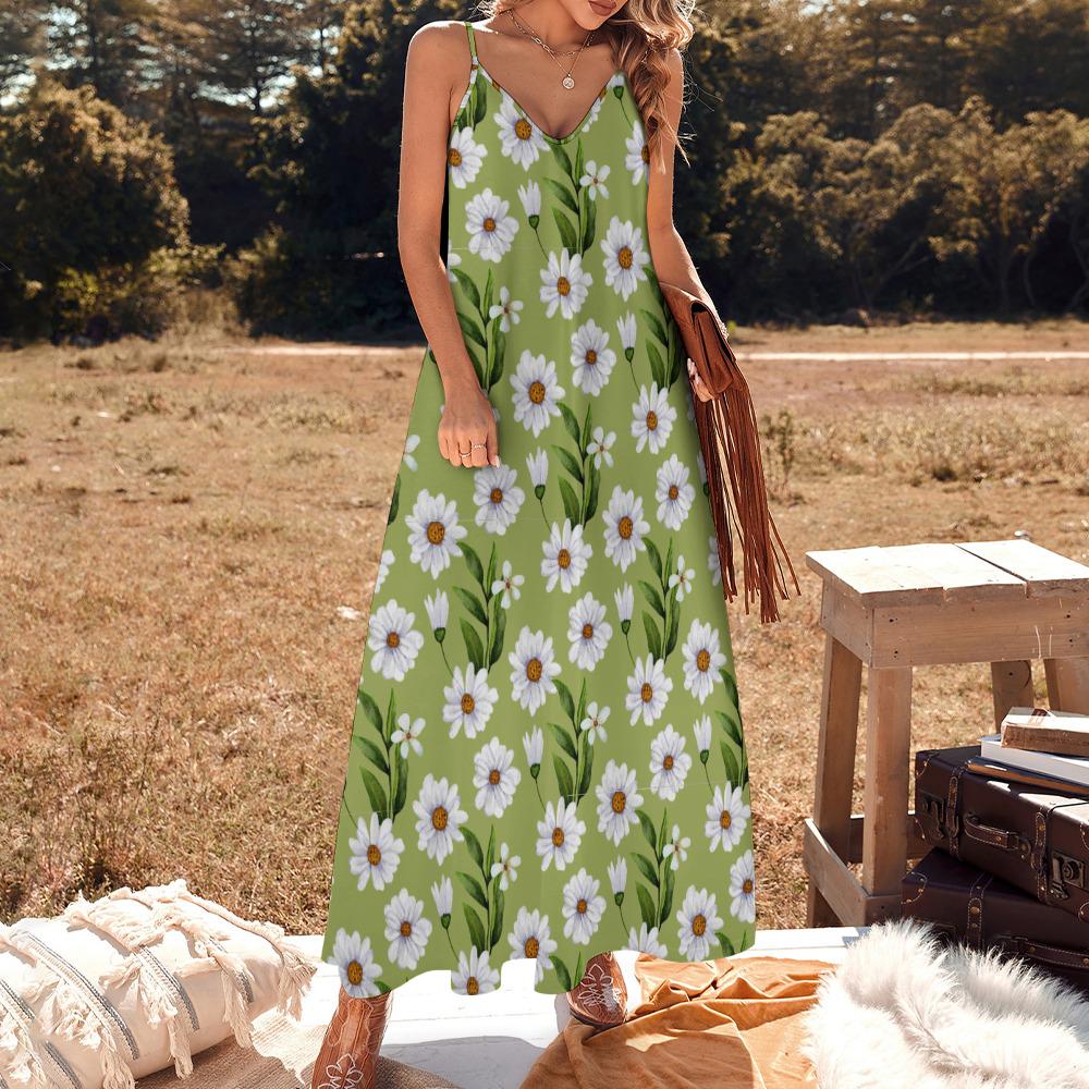 chinese dress ladies Gypsy Daisy Floral Print Dress  Agloryz