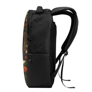 Mochila para portátil con diseño de esqueleto espeluznante, mochila gótica para biblioteca, mochila para biblioteca del hombre muerto, bolso para portátil de estilo Dark Academia, bolso para libros de lectura con diseño de esqueleto imagen 5