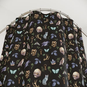Witchy Forest Shower Curtain & Bath Mat: Cottagecore Bathroom Decor