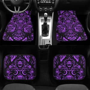Gothic Car Mats Skulls Moths Gothcore Car Mats Whimsigoth Car Decor Creepy Custom Car Mats Purple Witchcore Goth Girl Car Mats Car Decor Etsy