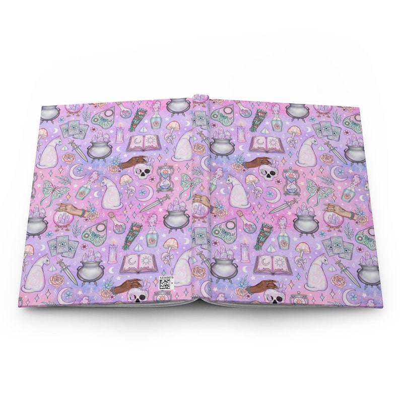 Cute Witchcore Journal Pastel Witchy journal Kawaii Witchy Vibes Diary Pastel Goth Hardcover Journal Teen Girl Gift Mystical Symbols Journal image 3