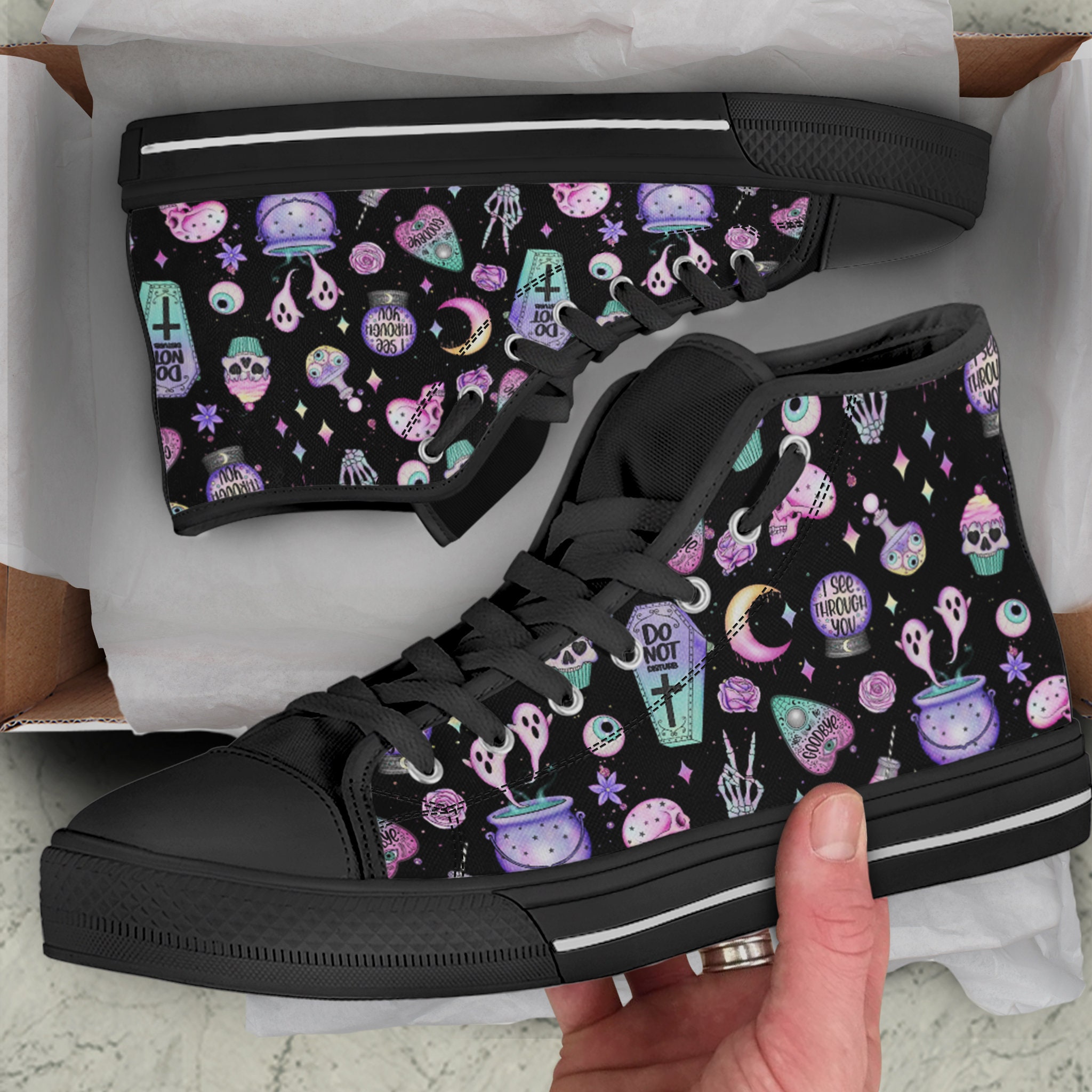 Pastel Marble Men's High Top Shoes