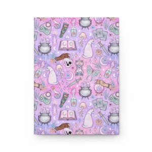 Cute Witchcore Journal Pastel Witchy journal Kawaii Witchy Vibes Diary Pastel Goth Hardcover Journal Teen Girl Gift Mystical Symbols Journal image 4