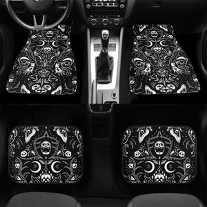 Gothic Car Mats Skulls Moths Gothcore Car Mats Gothic Car Accessories Creepy Custom Car Mats Dark Witchcore Goth Girl Car Mats Car Decor