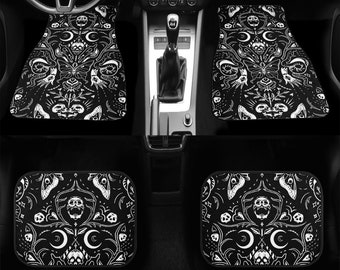 Gothic Car Mats Skulls Moths Gothcore Car Mats Gothic Car Accessories Creepy Custom Car Mats Dark Witchcore Goth Girl Car Mats Car Decor