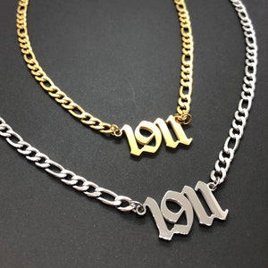 1911 Necklace – Fraternity Jewelry Gift , Founders Day Gift, 1911 Year Necklace Gold Silver, Fraternity Graduation Gift Jewelry