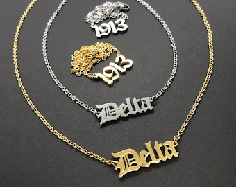 Delta Halskette , Delta Geschenk , Delta Kette , Delta Geschenk , 1913 Halskette , 1913 Kette , Delta Paraphernalia ,