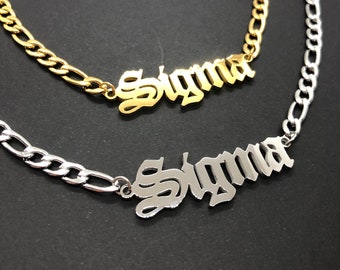 Sterling Silber Halskette - Sterling Silber Schmuck, griechische Buchstabe Halskette, Sterling Silber Schmuck, Sterling Silber Schmuck