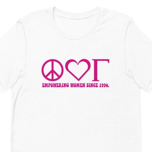 Peace Love Gamma T-Shirt / Sigma Lambda Gamma T-Shirt / Gamma Shirt / Sigma Lambda Gamma Gift / SLG Bag / SLG Gift