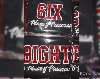 Red & White Custom Line Number Greek T-Shirt , Long Sleeve , Sweatshirt , Hoodie / Ace / Deuce / Tre / Quad / 5ive / Tail