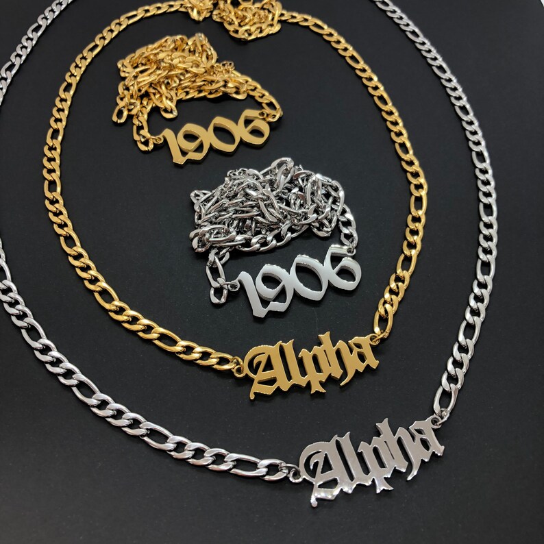 Alpha Necklace Alpha Gift Alpha Chain 1906 Necklace Etsy