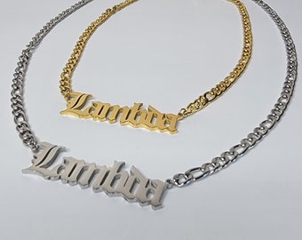 Lambda Necklace , Lambda Gift , Lambda Chain , Lambda Gift , Lambda Necklace , Lambda