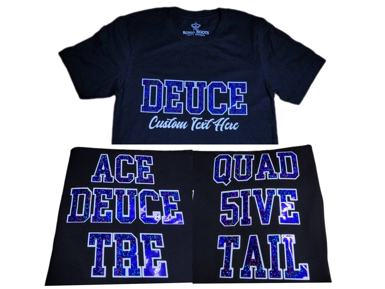 Royal Blue and White Custom Line Number Greek T-Shirt , Long Sleeve , Sweatshirt , Hoodie / Ace / Deuce / Tre / Quad / 5ive / Tail