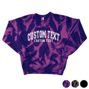 Customized Tie Dye Sweater / Custom Text Sweater / Personalized Sweatshirt / Custom Tie Dye Sweater / Custom Reverse Dye Sweater / Christmas