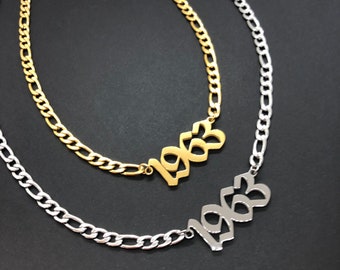 Gold 1963 Necklace , Silver 1963 Necklace , 1963 Chain , 1963 Jewelry