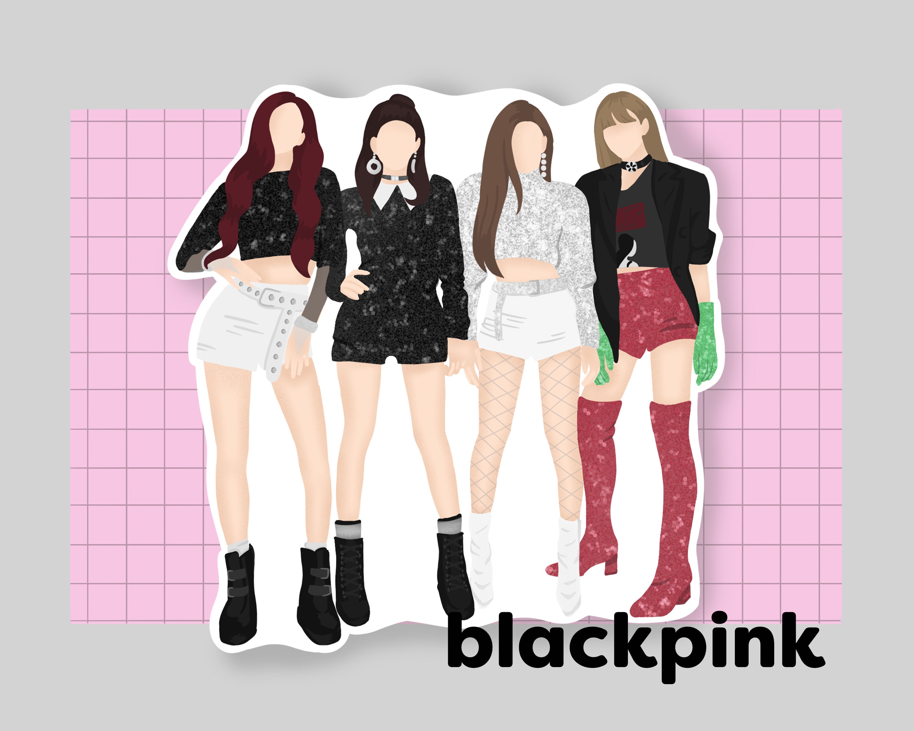 kpop blackpink ddu du ddu du sticker rose jisoo jennie etsy india