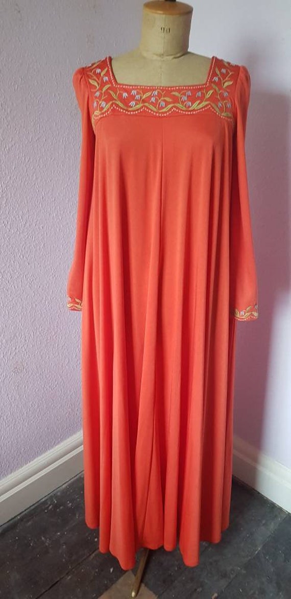 Vintage 1960s dress JEAN VARON maxi stunning flora