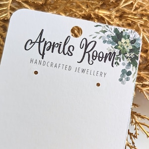 Personalised Necklace Display Cards, Square Jewellery Earring
