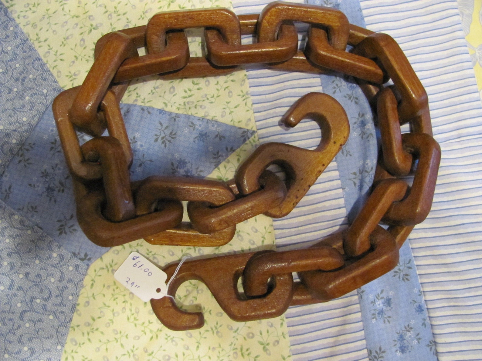 Beautiful 29 inch long hand carved wood chain Etsy