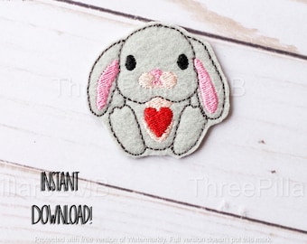 Bunny Embroidery Feltie Design, Rabbit Embroidery File, Easter Feltie ITH, Beginner Embroidery Design File