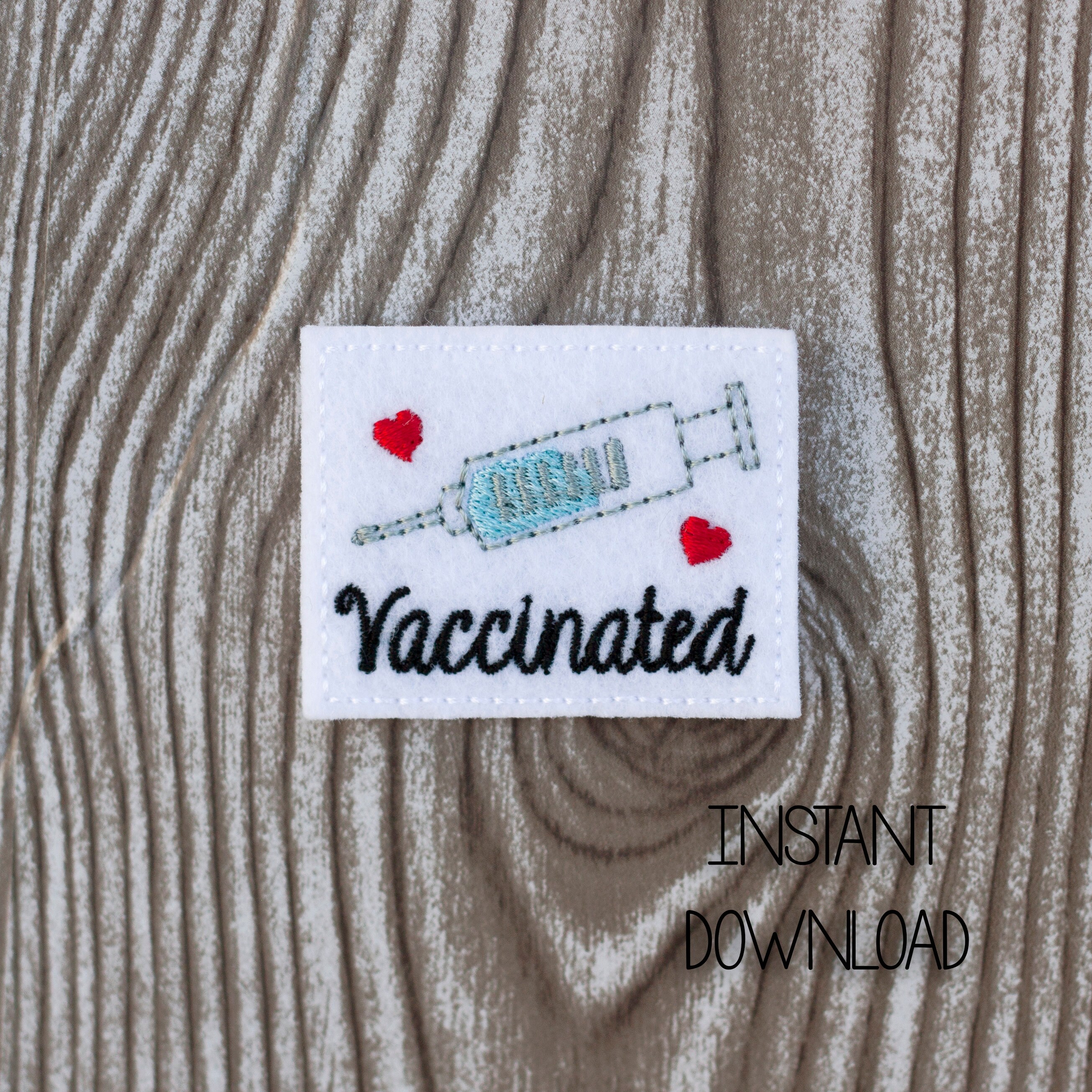 Vaccinated Feltie Embroidery Design Vaccine Embroidery File - Etsy