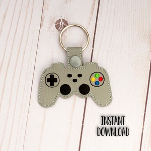 Videospiel Controller Keyfob Stickdatei, Gamer Party Favor Stickdatei, Snap Tab Keychain Design Datei