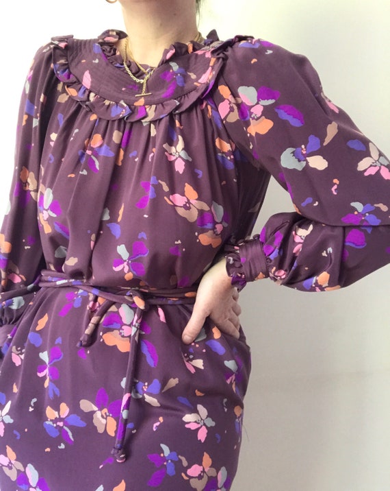 Vintage Mary McFadden Silk Floral Dress - image 4