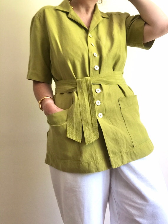 Vintage Jaeger Boxy Blouse/Jacket with Removable B