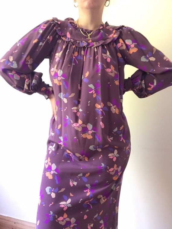Vintage Mary McFadden Silk Floral Dress - image 3