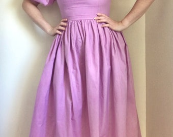 Vintage LAURA ASHLEY Mulberry-Pink Cotton Dress