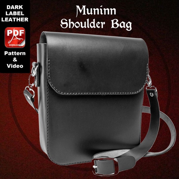 Leather Muninn Messenger Bag PDF Pattern - Shoulder Bag - Leather PDF Pattern