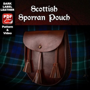 Tutoriel de pochette de sporran écossais en cuir et téléchargement numérique du modèle PDF