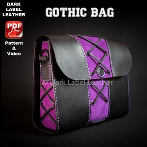 Leather Gothic Corset Bag PDF Pattern Digital Download Shoulder bag Cross body bag