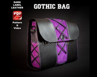 Leather Gothic Corset Bag PDF Pattern Digital Download Shoulder bag Cross body bag