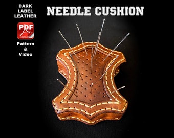 Leather Needle Cushion PDF Pattern Digital Download Leather Pincushion