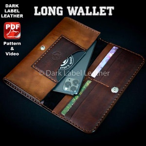 Cartera Larga de Cuero Patrón Digital PDF de Dark Label Leather