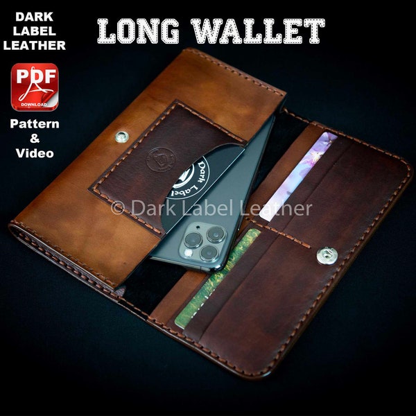Leather Long Wallet Digital PDF Pattern by Dark Label Leather