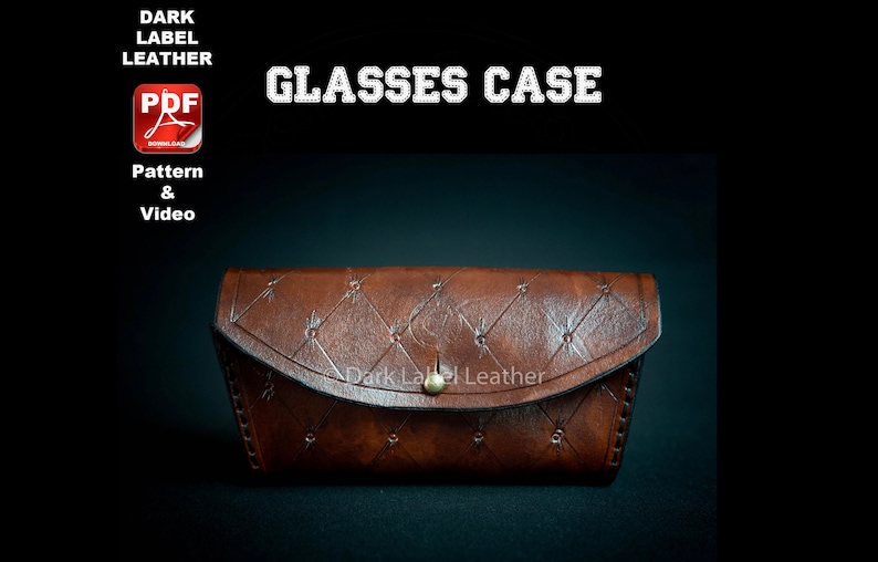 Leather glasses case PDF Pattern digital download eyewear case image 1