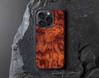 Waterfall Bubinga Real Wood Phone Case | iPhone 17 16 15 | Samsung Galaxy S26 S25 S24FE | Google Pixel 10XL 9a | Made in Canada
