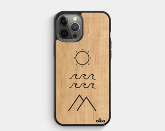 OUTDOOR VIBES -Real Wood iPhone Case- iPhone 15 Pro, 14, 13-Samsung Galaxy S24,S23, S21FE -Google Pixel 8,7a -Made in Canada Alto Collective