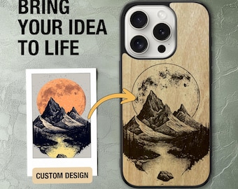 Custom Wood Phone Case | iPhone / Galaxy / Pixel | MADE IN CANADA | Personalized Engraved | Submit Your Art, Photo, Logo, Gift Idea, Pets