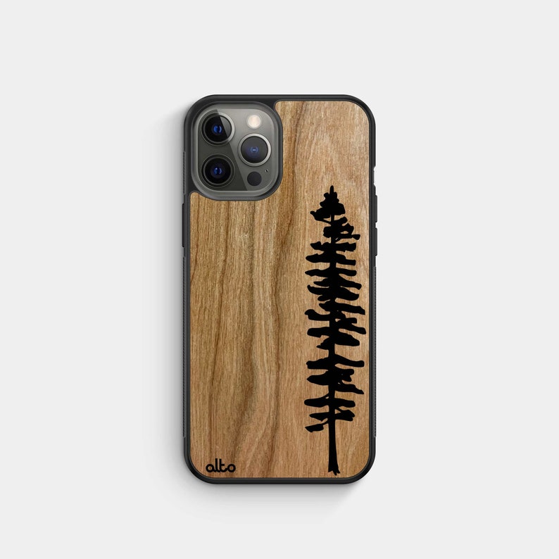 Cherry Sitka - Real Wood iPhone Case- iPhone 14, 13, 12 Samsung Galaxy S22, S21, S20FE - Google Pixel 7,6a,5 -Made in Canada Alto Collective 