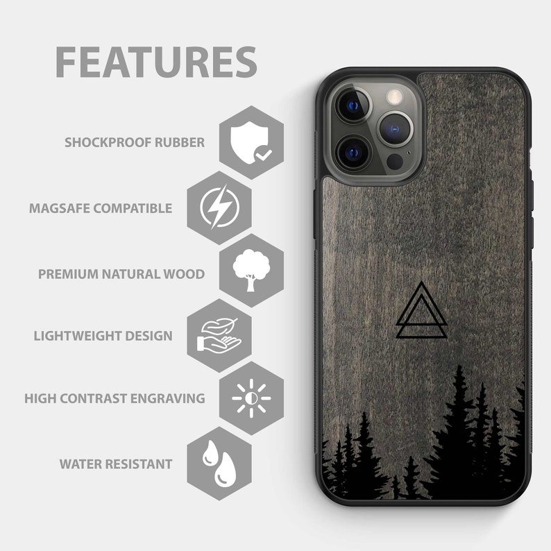 SUMMIT Real Wood iPhone Case iPhone 15 Pro, 14, 13 Samsung Galaxy S24, S23, S21FE Google Pixel 8, 7a Made in Canada by Alto Collective image 3