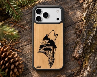 HOWL Real Wood Phone Case | iPhone 18 17 16 | Samsung Galaxy S26 S25 S24FE | Google Pixel 11 Pro XL 10 9a 8 | Made in Canada