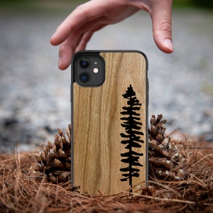 Cherry Sitka Étui pour iPhone en bois véritable iPhone 15 Pro, 14, 13 Samsung Galaxy S23, S22, S21FE Google Pixel 8,7a Fabriqué au Canada Alto Collective image 7