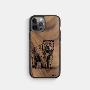 GRIZZLY - Real Wood iPhone Case - iPhone 15 Pro, 14, 13 - Samsung Galaxy S24, S23, S21FE -Google Pixel 8,7a - Made in Canada Alto Collective
