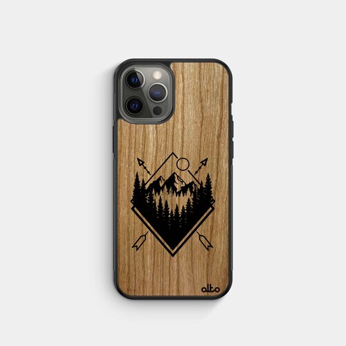 Cherry Sitka Real Wood Iphone Case Iphone 14 13 12 - Etsy