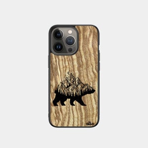 NOMADIC BEAST - Étui de téléphone en bois véritable - iPhone 16 Pro, 15, 14 - Samsung Galaxy S25, S24, S23FE - Google Pixel 9XL, 8a Fabriqué au Canada Alto Collective