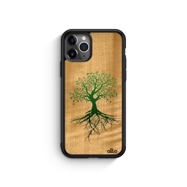 Tree of Life - Real Wood PhoneCase - iPhone 14, 13, 12- Samsung Galaxy S22, S21,S20FE - Google Pixel 7, 6a,5 -Made in Canada Alto Collective 