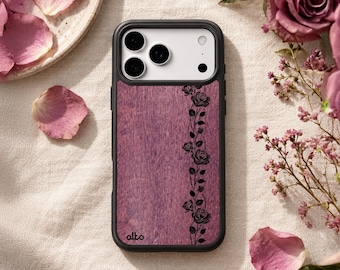 ROSEVINES Real Wood Phone Case | iPhone 18 17 16 | Samsung Galaxy S26 S25 S24FE | Google Pixel 11 Pro XL 10 9a | Made in Canada